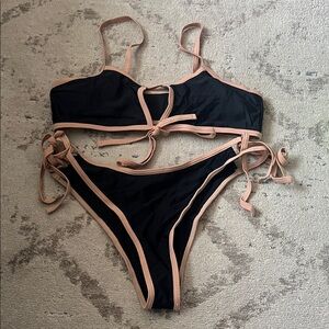 SHEIN Black and Tan Bikini Set
